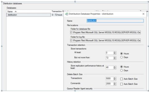 distribution database setting